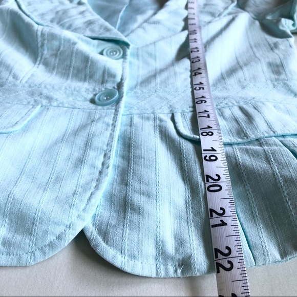 Light Aqua Slim Fit Blazer, Size 2 - Picture 8 of 15